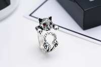 Personality New 2021 Fashion Adjustable Jewelry Thai Silver Crystal Temperament Opening Rings
