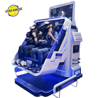 9D VR Flying Simulator 360 Rotación Interior Metal Doble Silla Realidad Virtual Vuelo Montaña Rusa para Centro Comercial Diversión