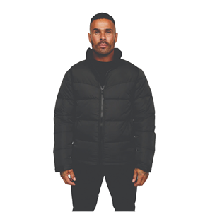 Vestes matelassées pour hommes en couleur noire unie très vendues, tissu 100% polyester, rembourrage en coton, veste à bulles surdimensionnée pour l'hiver - Product Image 1