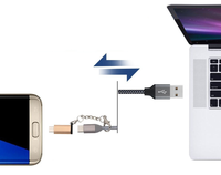 Adaptador de Metal USB 3,1 tipo C a Micro USB V8, convertidor USB C con llavero