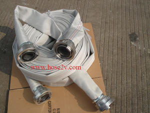 Tuyau d'incendie TOWAY 1,5''x30 mètres de couleur blanche avec raccord Storz en aluminium BS6391 pour vanne d'hydrant et lance d'incendie - Product Image 2