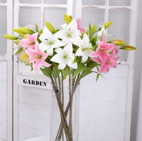 Fleur artificielle de lys à longue tige - Style moderne, plastique écologique, décoration d'intérieur durable pour Noël et le Nouvel An
