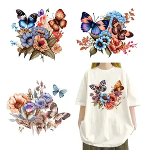 Colorful Design Of Butterfly Bouquet Iron On Transfer For Clothing Dtf Transfers Ready To Press Heat Transfer Printing