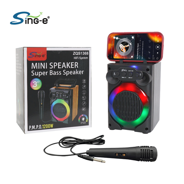 ZQS1368 2025 Karaoke Speaker with Microphone and Portable Speaker with Microphone Bass High Quality Bluetooth Speaker