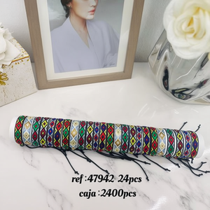 Set di 24 Braccialetti Tubolari Colorati con Motivi Etnici, Bracciali Elastici alla Moda - Product Image 3