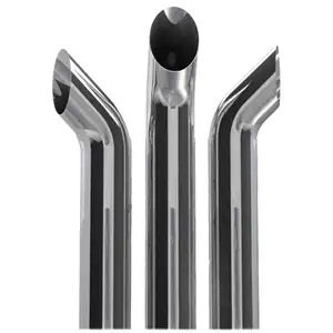 Exhaust Exhaust Stack Stainless Steel Chrome 5" Curved Exhaust Stack