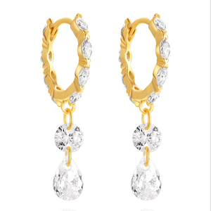 Pendientes de Aro Minimalistas Clásicos de Zirconia 925, Joyería al por Mayor, Resistentes al Agua, en Oferta - Product Image 1