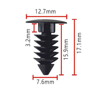 <b>Push</b> Type Positioner Nylon Black <b>Car</b> Clips A200 For Replace Repair Auto Fastener 12.7mm 17.1mm Pa66 - Product Image 1