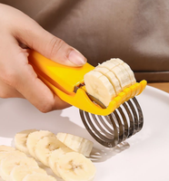 Bananensnijder Eiersnijder Multifunctioneel Fruit-En Groentegereedschap Met Roestvrijstalen Draden Hardgekookte Eieren En Aardbeiensnijder