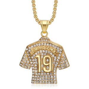Hip-Hop Fußballstar Neymars Nr.19 Trikot Wasserdichte Anlauffreie Edelstahl-Schmuckanhänger Halsketten für Männer und Frauen - Product Image 4