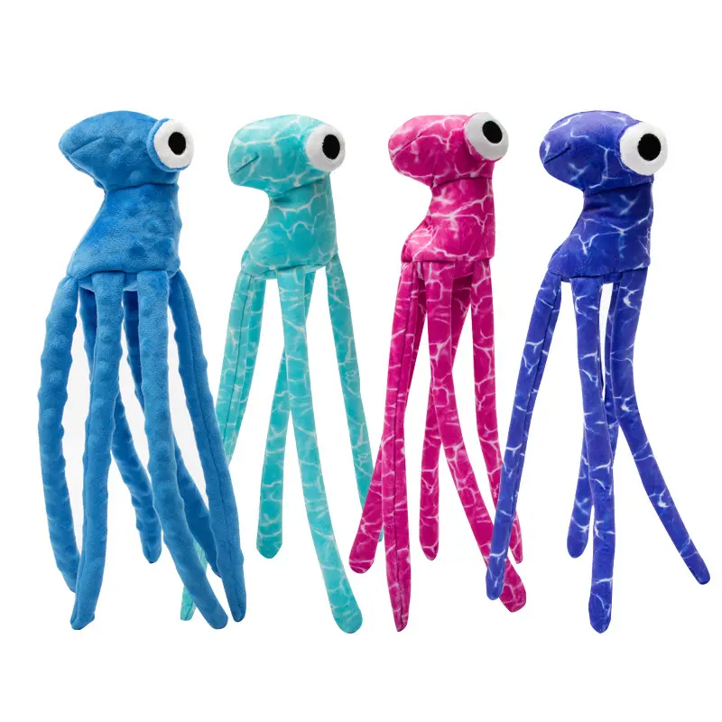 Stuffed Plush Squid Toy Durable Dog Toys Octopus Plush Squeak Dog Chew Toy For Small Medium Large Dogs