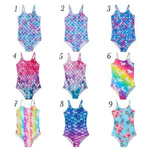 Traje de baño de una pieza para niña de 12 años, traje de baño con tirantes de <span class=keywords><strong>sirena</strong></span>, RTS 2023 - Product Image 1