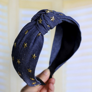 Yiwu fábrica estilo coreano de alta calidad vaquero de Arte de diamantes de imitación estrella <span class=keywords><strong>diadema</strong></span> para las mujeres las niñas accesorios de pelo de señora - Product Image 6