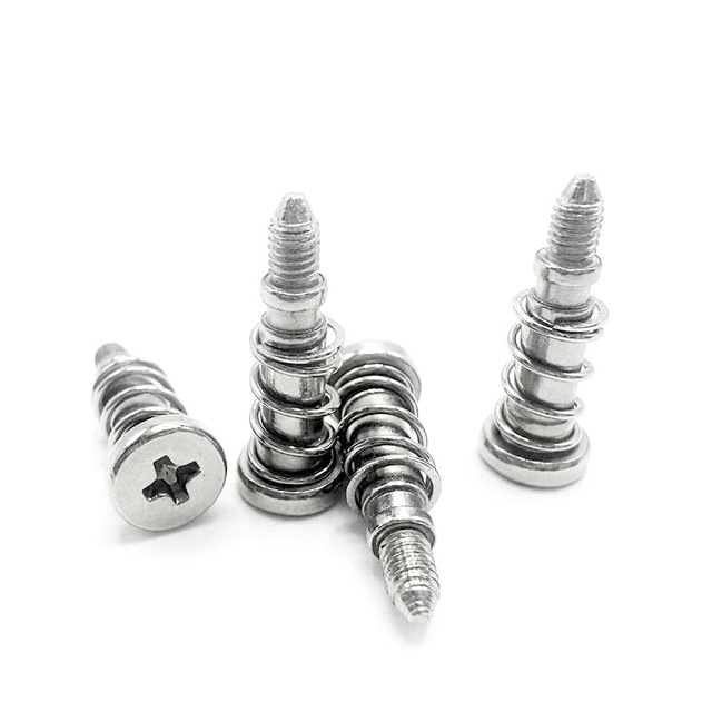 M2.5 Nickel Plated Phillips Pan Head Self Tapping Screws with Spring for CPU Cooler PC Heatsink Cooling Fan