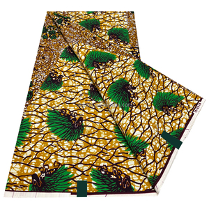 ผ้าแอฟริกันแว็กซ์คอตตอนแบบขายส่ง 6 หลา ผ้าลอนคลอธแอฟริกัน ผ้าแองการา ผ้าพิมพ์ลายแอฟริกันแท้ สำหรับตัดเย็บเสื้อผ้า - Product Image 4