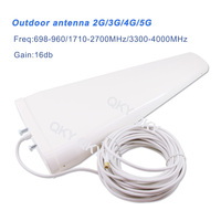 Antenne Yagi directionnelle extérieure 600-4000 MHz 2G/3G/4G/5G 16dBi LPDA pour amplificateur de signal de téléphone mobile, répéteur, routeur