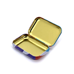 Tùy Chỉnh Thực Phẩm Cấp Hình Chữ Nhật Mỏng Phẳng Mini Kim Loại Hộp Thiếc Với Bản Lề Nắp Cho Nhai Kẹo Cao Su Kẹo Gum Và Sức Khỏe Sản Phẩm - Product Image 2