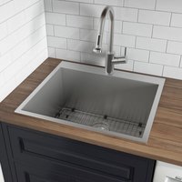 Évier à linge extra durable fait à la main 304 inox petit bol simple en acier inoxydable
