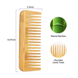 Private Label in legno di bambù pettine per capelli ampio dente Detangle Paddle capelli pettine con Logo personalizzato per le donne
