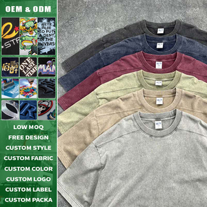 T-shirt unisexe surdimensionné en coton 100% tricoté, 275g, personnalisé, effet délavé, style streetwear vintage, respirant, mode rétro - Product Image 3