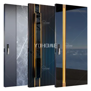 Pivote de aluminio para puertas de exterior, puertas de entrada modernas de metal a prueba de ladrones para fachadas australianas
