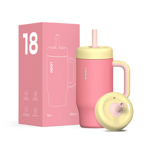 Vaso para niños de acero inoxidable con tapa de paja Taza de agua de bebida doble barata de buena calidad
