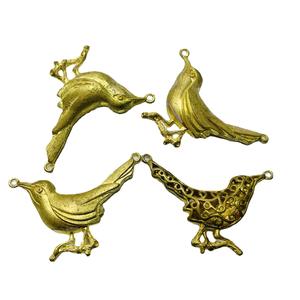 DIY Set Perhiasan burung terbang aksesoris tembaga cor termasuk kalung Dan anting bahan utama liontin burung kuningan - Product Image 1