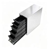 Armoire à outils en aluminium à plaque diamantée, 5 tiroirs, boîte de rangement verrouillable pour l'organisation des outils de garage