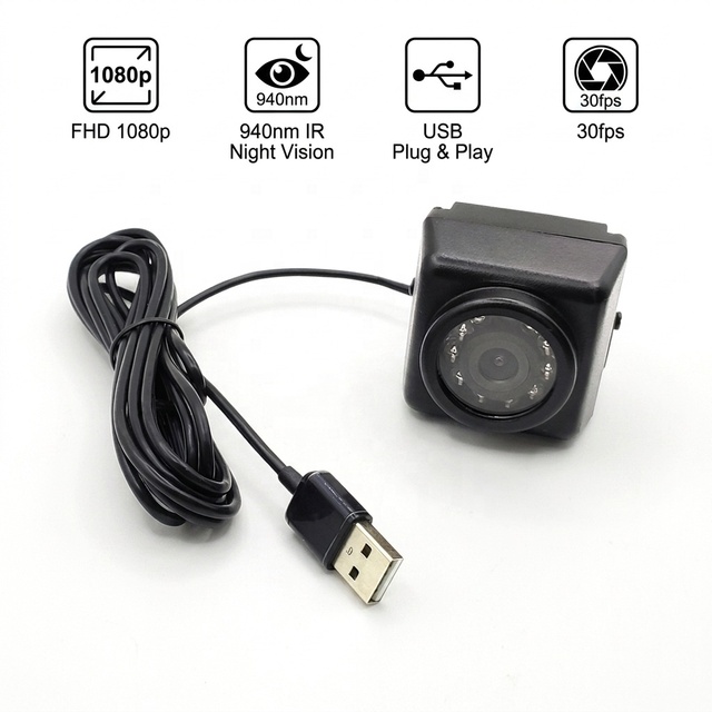 1080P IP65 Waterproof 10 PCS 940nm IR Leds Night Vision UVC Mini USB Camera for Car & Vehicle Fleet & Bird Nest