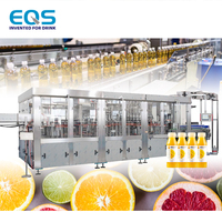 Ligne de production de jus de fruits entièrement automatique à grande vitesse, machine de remplissage et d'embouteillage de jus en acier inoxydable avec PLC intégré, prix