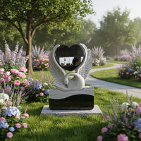 Lápida Conmemorativa de Cisnes, Esculturas de Granito para Lápida, Lápida Vertical de Cisnes para Cementerio