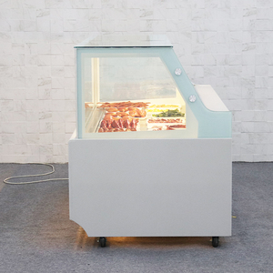 Armoire de présentation moderne rectangulaire sur pied avec porte arrière pour aliments prêts à manger et réfrigérés pour supermarché - Product Image 6