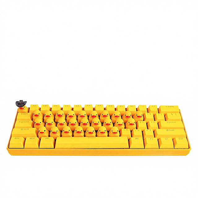 Creative Duck Shape Mechanical Keyboard with Customizable Switches Gaming Type-C Wired Keyboard