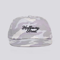 Gorra de Béisbol de Camuflaje Gris Claro, Personalizada de Fábrica, de 5 Paneles, Sin Estructura, Bordada, Casual, con Visera Curva