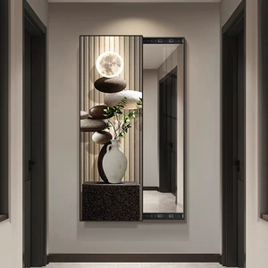 Decorazione per la casa di moda di lusso moderno specchio per il corpo scorrevole <span class=keywords><strong>parete</strong></span> di Design murale soggiorno camera da letto nascosta appeso pittura a specchio - Product Image 3