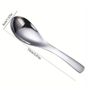 โรงงานขายส่งช้อนสแตนเลสทรงกลม ช้อนขนมหวานสำหรับเด็ก ช้อนข้าวโอ๊ต ช้อนเอิร์ลเกรย์ สำหรับโรงแรมร้านอาหาร - Product Image 2