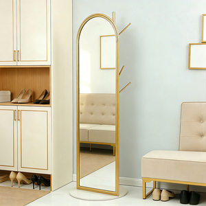 360 °   Miroir surdimensionné rotatif - Miroir de sol de style nordique avec porte-vêtements intégré - Product Image 3