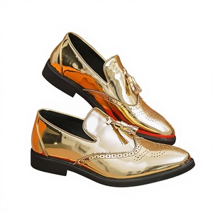 Chaussures en Cuir Véritable Grande Taille pour Hommes, Nouveauté Brillante, Tendance Décontractée, Motif Sculpté, à Enfiler avec Pompons, EUR 43, Marque OEM - Product Image 3