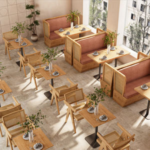Individuell gestaltete moderne Café-Sitzbänke für Restaurants, Tisch- und Stuhl-Sets für Schnellrestaurants, Coffeeshop-Möbel, Restaurant-Sitznischen - Product Image 2