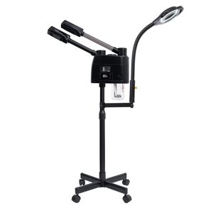 Vaporizador Facial Profesional 3 en 1 de ABS con Doble Pulverización Fría y Caliente, Lámpara LED de Aumento y Función de Hidratación para Uso en Salón - Product Image 1