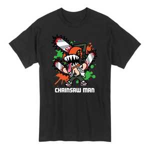 Great Eastern Entertainment Chainsaw Man T-shirt pour hommes adultes à manches courtes, coupe régulière, imprimé avec un motif de personnage, col rond - Product Image 1