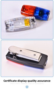 LED sạc nhựa nhấp nháy Vai ánh sáng đèn flash IP65 bảo vệ phản quang đánh bóng 5cm hình nón cảnh báo âm thanh Clip-on - Product Image 6