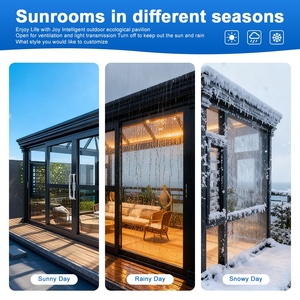 SUNTO Aluminium Moderne Platte Dak Vrijstaande Intrekbare Verplaatsbare Tuinkamer en Glazen Huizen Kits Kas - Product Image 2