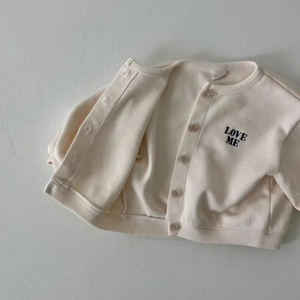 Printemps automne coton petit bébé filles veste infantile enfant en bas âge garçon solide Beige marine Cardigan enfants manteau vêtements tenue décontractée - Product Image 5