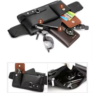 THK0287 OEM Sac banane unisexe en cuir PU tendance, avec fermeture éclair, pour le sport, les voyages, imperméable - Product Image 3