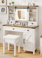 Table de massage moderne de luxe sur mesure, coiffeuse en bois pour hôtel, ensemble de tabourets de rangement grande capacité, mobilier de salon écologique