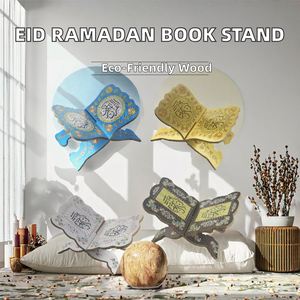 Soporte de Lectura de Madera Ecológico Grabado para Revistas, Libros de Cocina, Biblia Sagrada y Corán, para Eid, Ramadán Mubarak, Navidad, Musulmán Islámico - Product Image 2