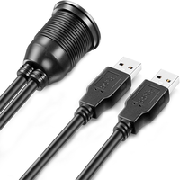Câble de montage encastré double USB 3.0 AUX, 2 ports USB 3.0, câble d'extension USB 3.0, adaptateur de panneau de tableau de bord pour voiture, camion, bateau, moto