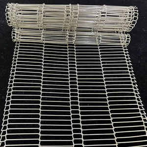 Sabuk konveyor jaring logam baja tahan karat warna perak untuk dikirimkan telur, sabuk konveyor pengolahan makanan - Product Image 1