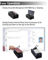 Swipe OCR MRZ ICAO9303 Escáner de documentos RFID NFC E Passport MSR Bank Smart Chip ID Card Reader para Hotel Bank Customs